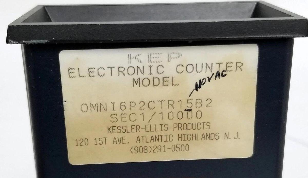 Used KESSLER-ELLIS OMNI6P2CTR15B2 ELECTRONIC COUNTER SEC1/10000 W/ HARDWARE/TERMINAL