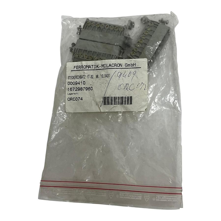 Used Lot of 3 Ferromatik Milacron 10.5420 Male Heavy Duty Connector Inserts New