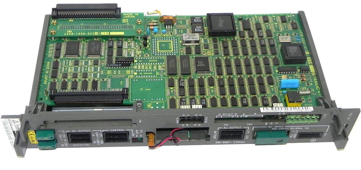 Used FANUC A16B-1212-0871/15C POWER SUPPLY BOARD W/ A20B-8001-0121/03A PROCESSOR