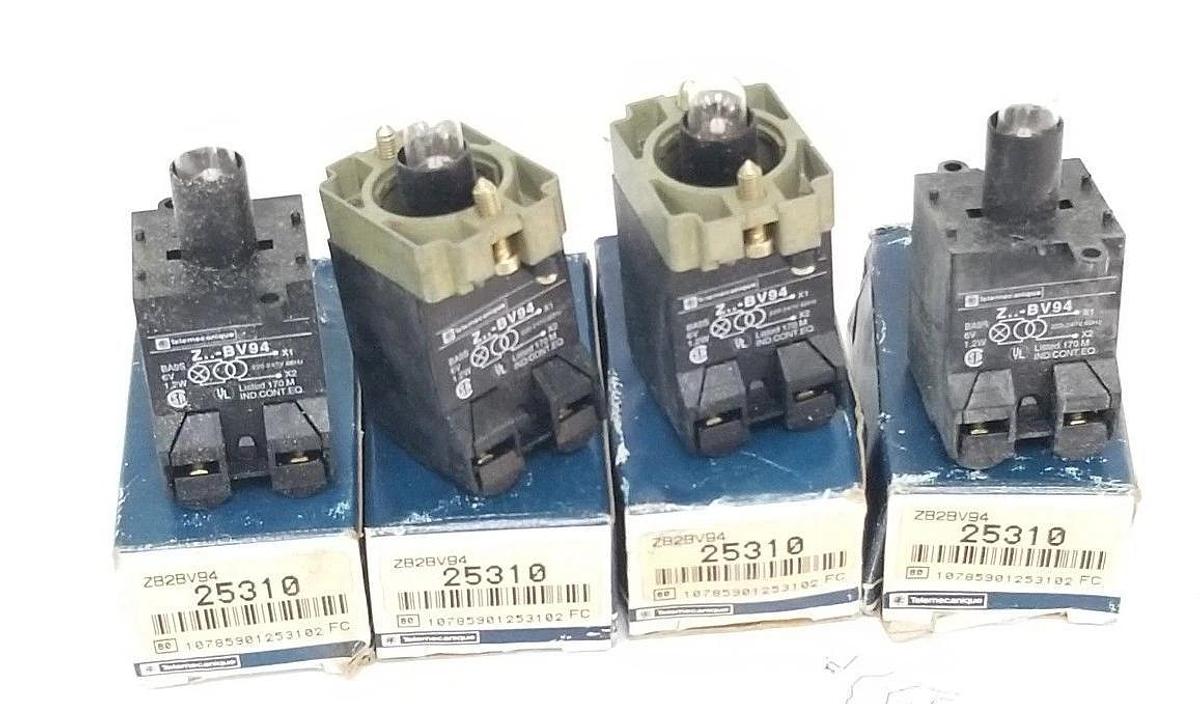 Used LOT OF 4 NIB TELEMECANIQUE ZB2BV94 PILOT LIGHT HEADS 25310