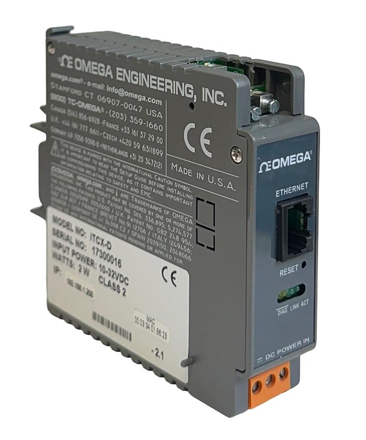 Used OMEGA ENGINEERING iTCX-D / iTCXD iSERVER MICROSERVER EtherNet THERMO INPUT NSMP