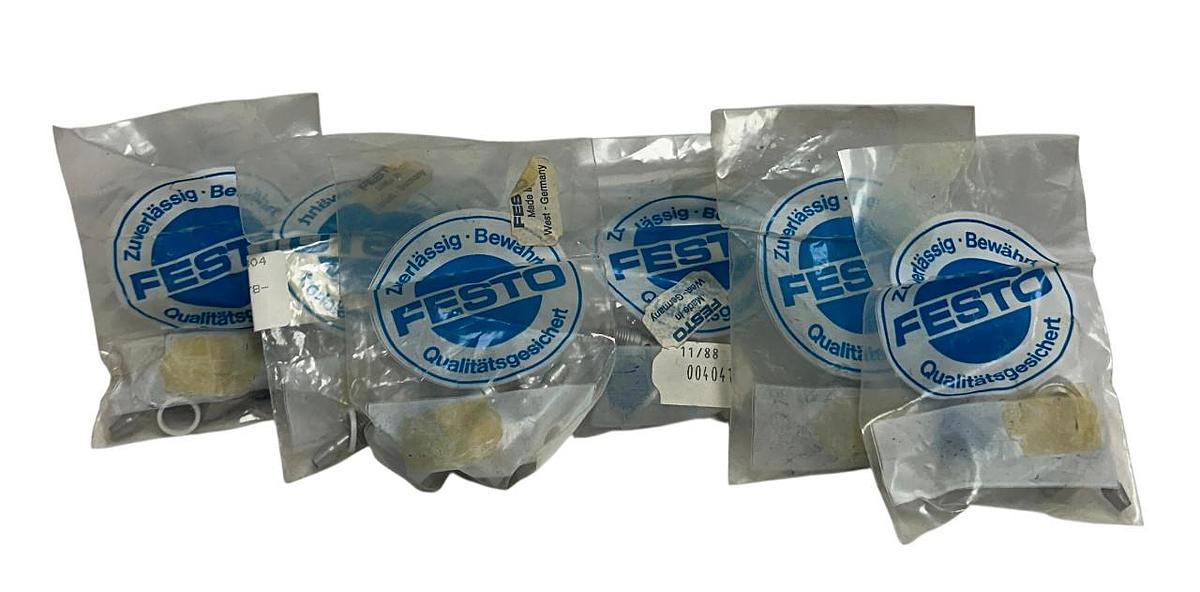 Used 6 FESTO LCX-1/8-PX4 / 004041 / 4041 ELBOW QUICK CONNECTORS 1/8'' OEM NSFS