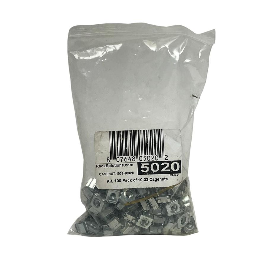 RackSolutions 10-32 Cagenuts 100-Pack for Server Racks | CAGENUT-1032-100PK