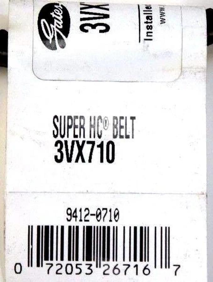 LOT OF 5 NEW GATES 3VX710 SUPER HC BELTS 9412-0710