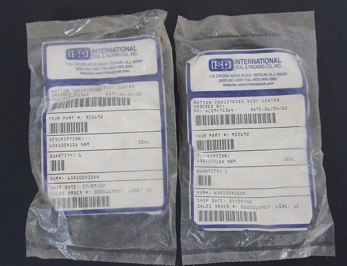 Used LOT OF 2 NEW ISP INTERNATIONAL 65X100X10 OIL SEAL 65X100X10A NBR
