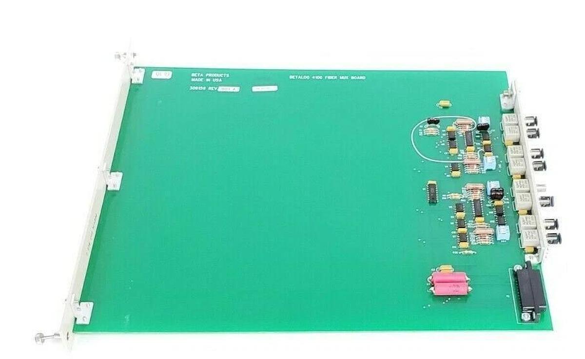 Used BETA PRODUCTS 309159 REV. 001A BETALOG 4100 FIBER MUX BOARD