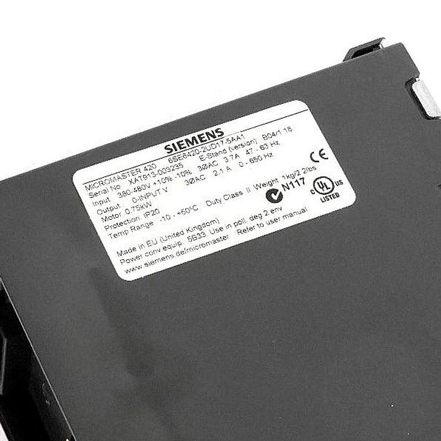 Used SIEMENS 6SE6420-2UD17-5AA1 MICROMASTER 420 INVERTER AC DRIVE 6SE64202UD175AA1