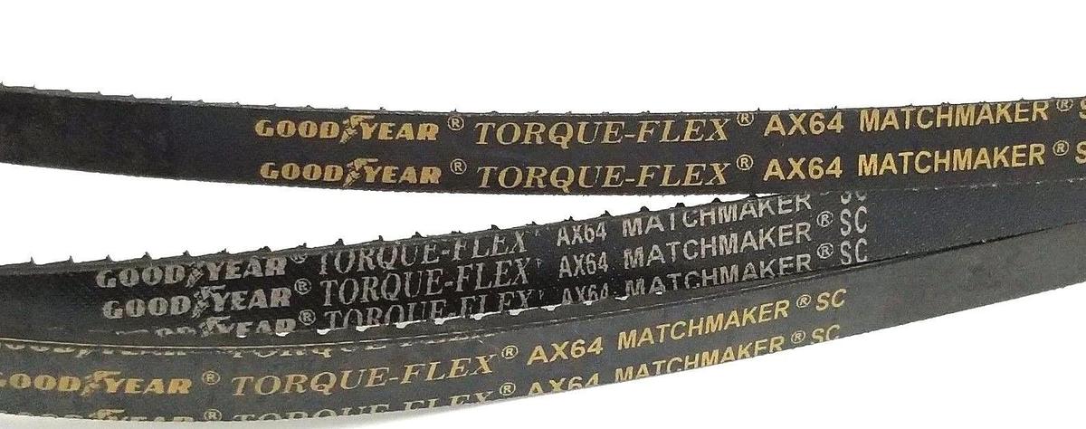 Used LOT OF 3 NEW GOODYEAR AX64 V-BELTS TORQUE FLEX 66IN OD