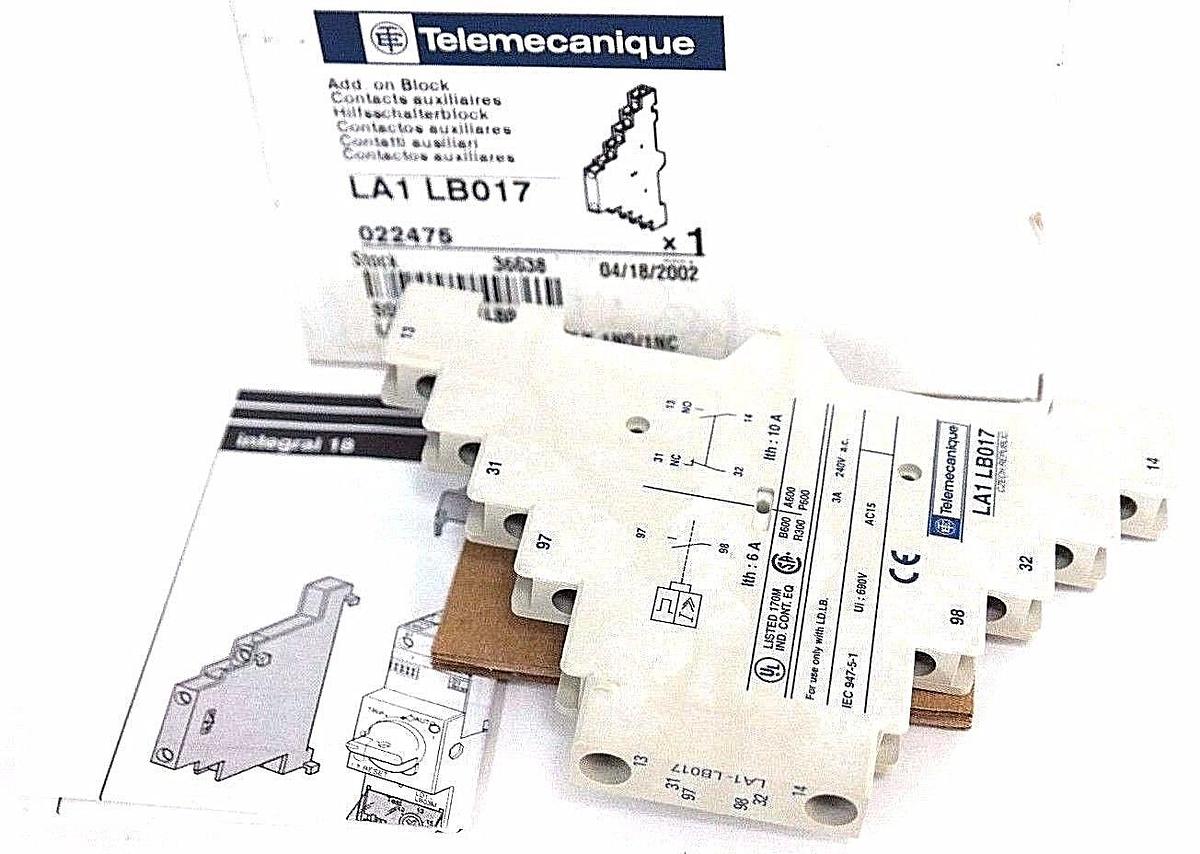 Used LOT OF 5 NIB TELEMECANIQUE LA1-LB017 ADD. ON BLOCKS LA1LB017