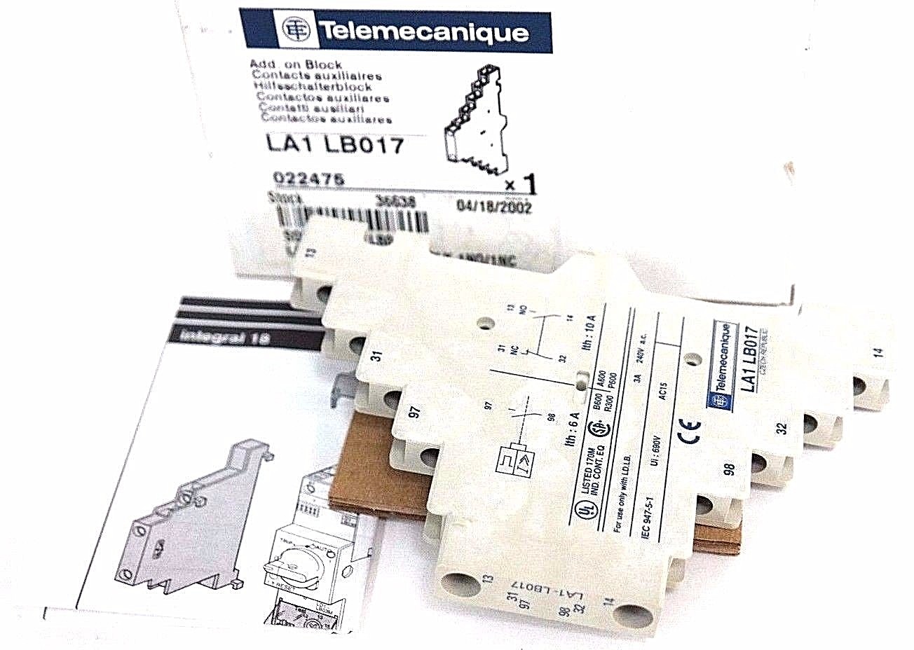 Used LOT OF 5 NIB TELEMECANIQUE LA1-LB017 ADD. ON BLOCKS LA1LB017
