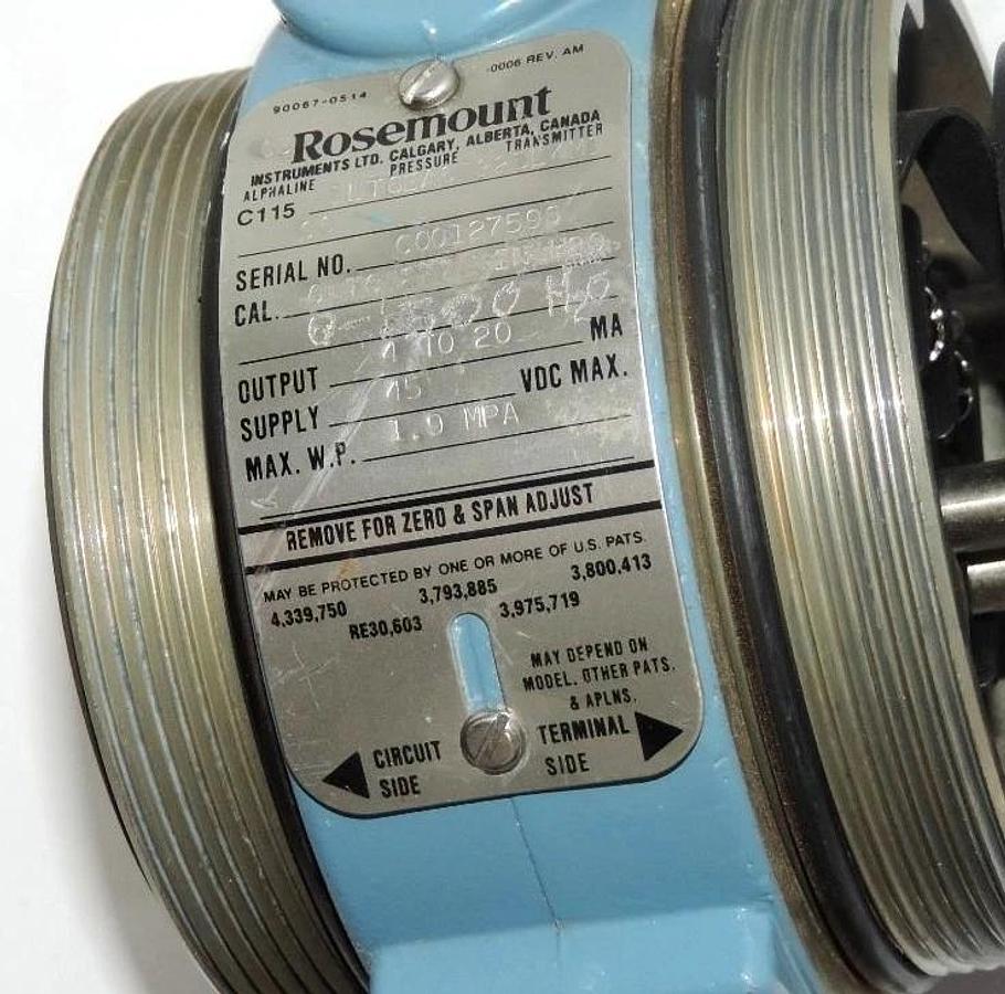 Used ROSEMOUNT C1151LT6EA6F22DL4M1C6 ALPHALINE PRESSURE TRANSMITTER, 01151-0702-0001