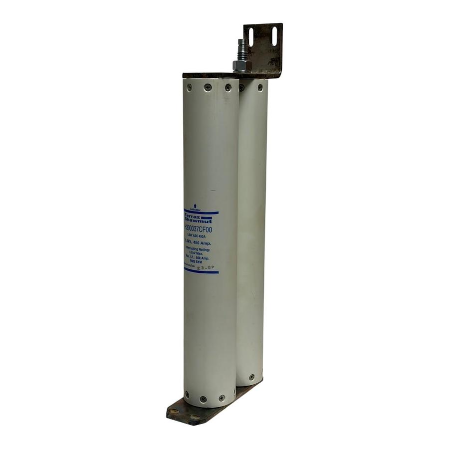 Used Ferraz Shawmut H300037CF00 Amp-Trap Medium Voltage Fuse 5.5kV 450A with Bracket