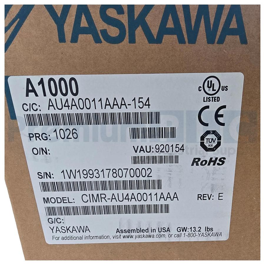 MAGNETEK YASKAWA 4009-VG+S4 IMPULSE VG+ SERIES 4 VFD 460V 5HP CIMR-AU4A0011AAA