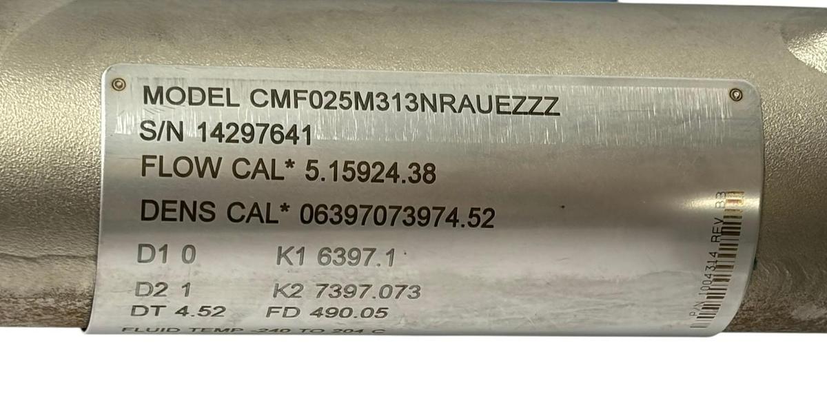 Used Micro Motion CMF025M313NRAUEZZZ Elite Coriolis Mass Flow Meter 1/2" CL150 NSNP