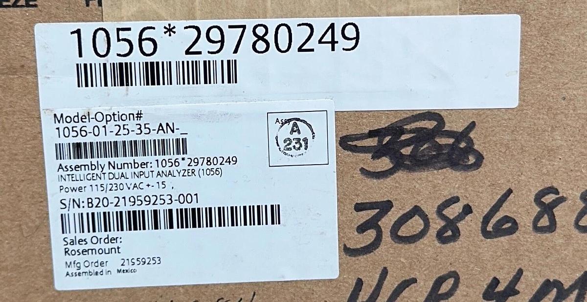 Used NEW SEALED ROSEMOUNT 1056-01-25-35-AN / 1056012535AN INTELLIGENT DUAL ANALYZER