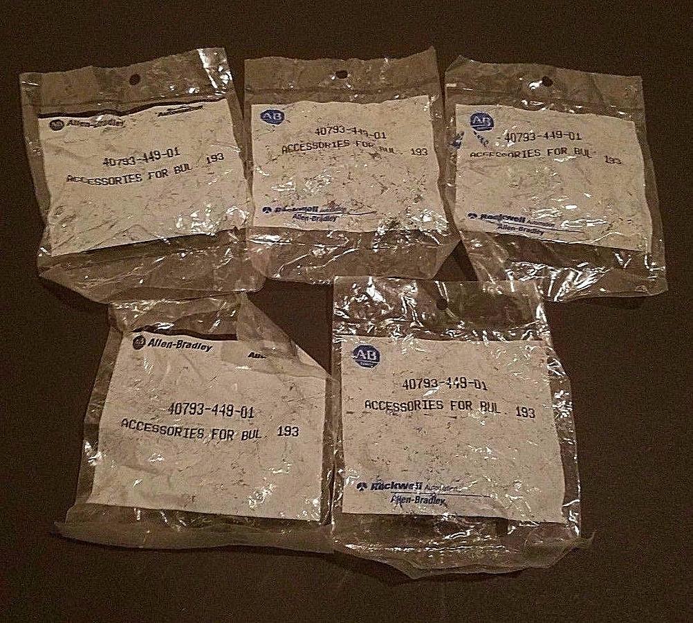Used LOT OF 5 NEW ALLEN BRADLEY 40793-449-01 OVERLOAD RELAY ADAPTERS 4079344901