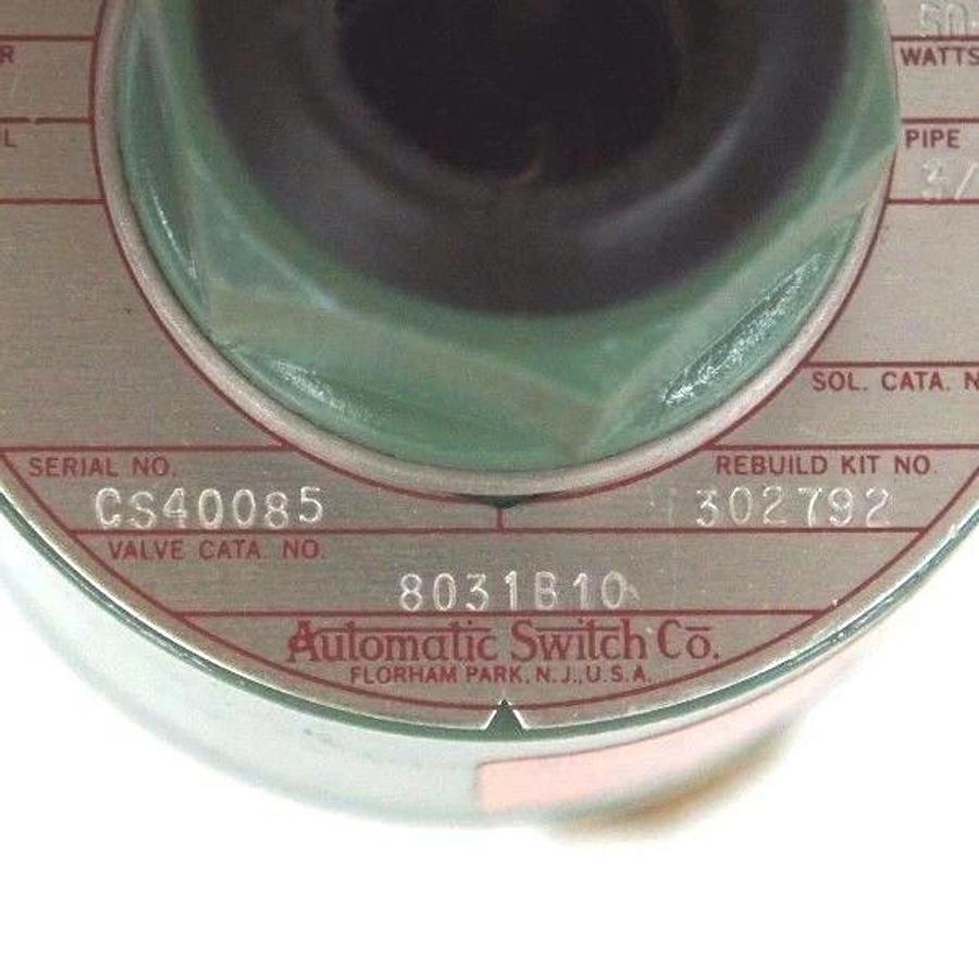 Used NEW ASCO RED HAT 8031B10 SOLENOID VALVE 110/120V, 50/60HZ, 7PSI AIR, 5PSI WATER