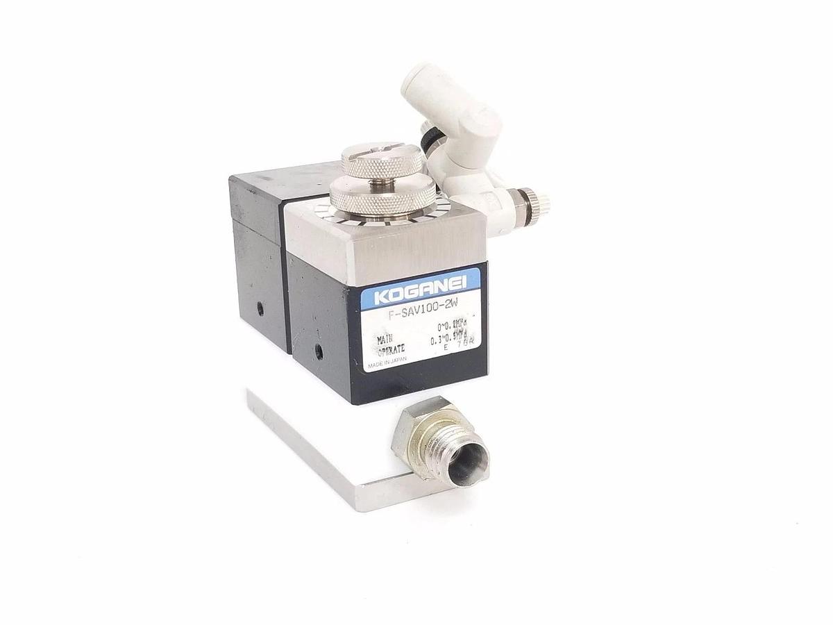 Used KOGANEI F-SAV100-2W AIR PILOTED VALVE W/ SUCKBACK FSAV1002W