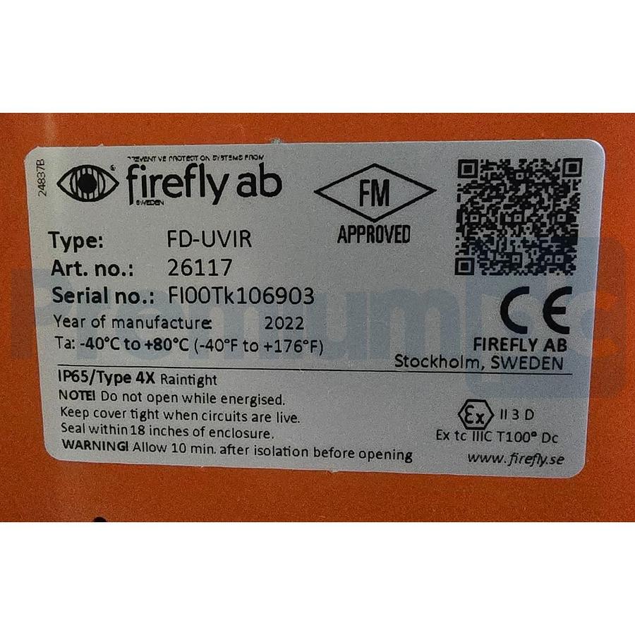 Firefly AB FD-UVIR 26117 UV/IR FLAME DETECTOR FOR FIRE SUPPRESSION SYSTEM NSMP