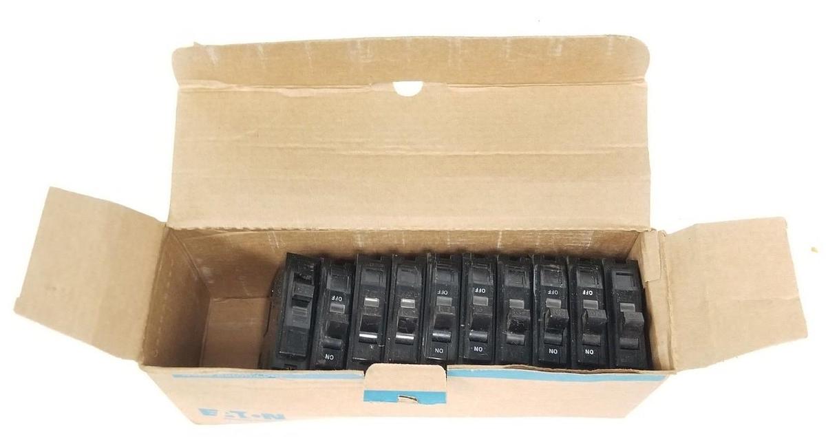 Used LOT OF 10 SQUARE D TYPE QO 120/240VAC 1 POLE CIRCUIT BREAKERS LM-2120