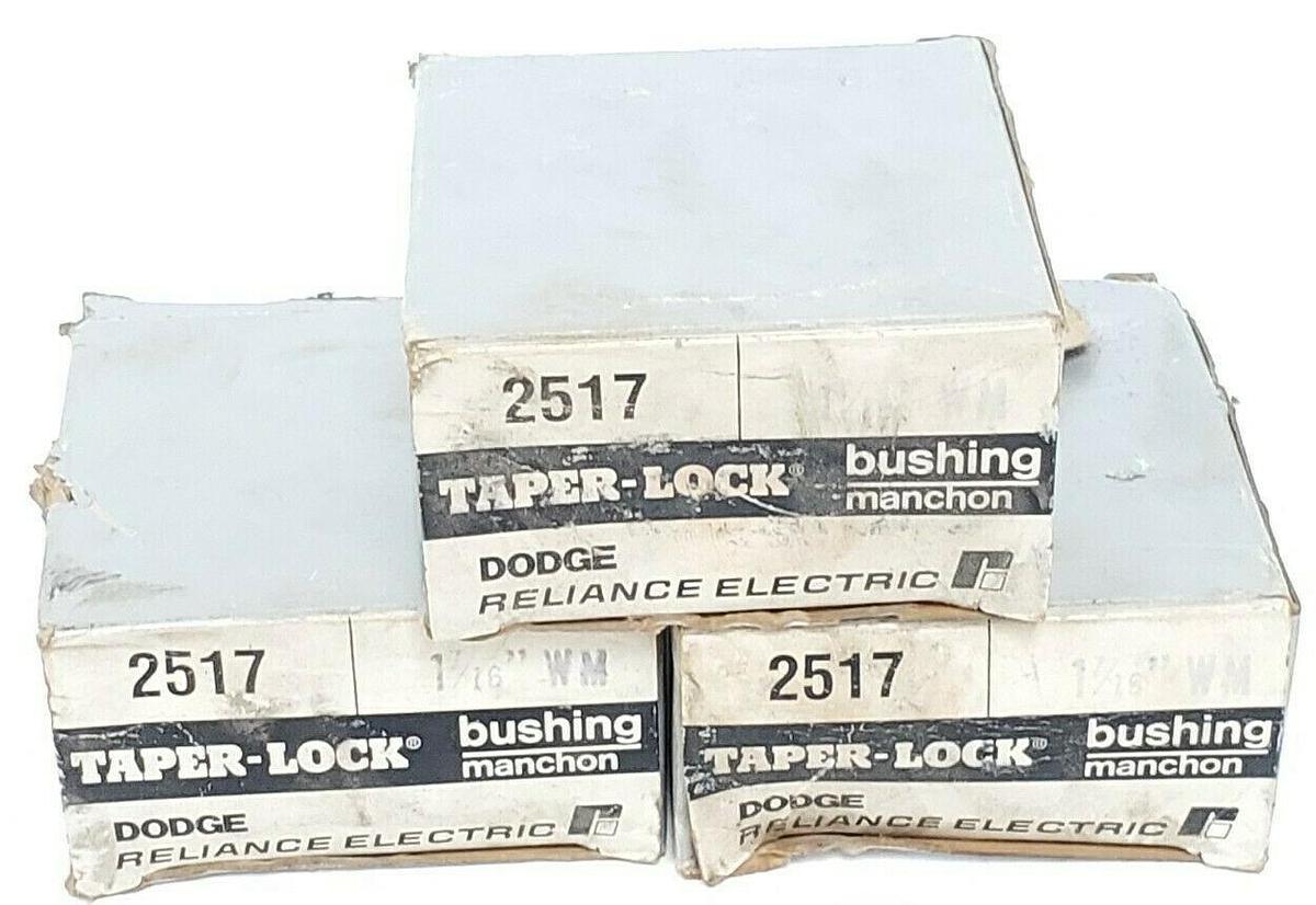 Used LOT OF 3 NIB DODGE 2517 TAPER-LOCK BUSHINGS 1-1/16 WM