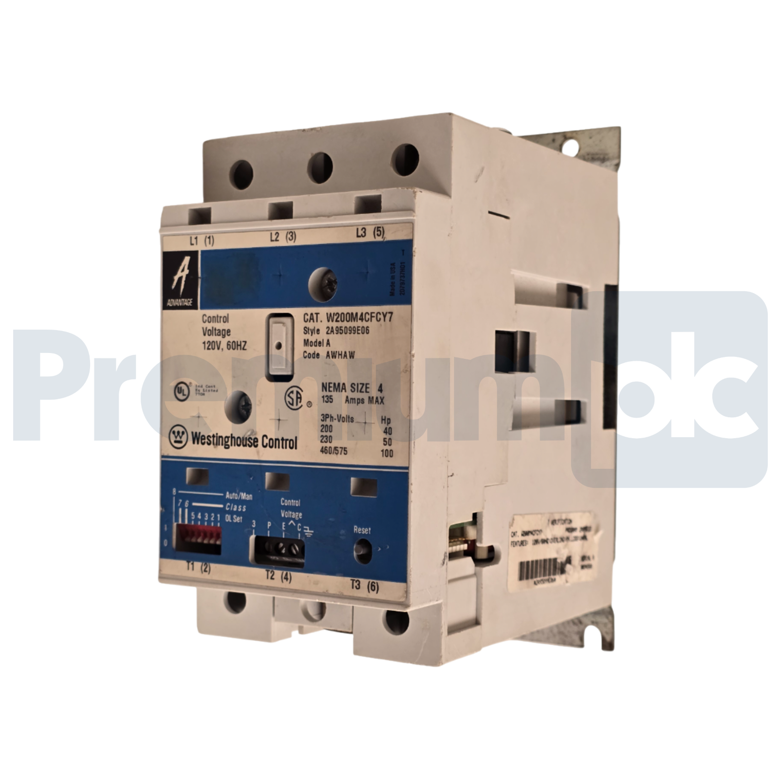 Used WESTINGHOUSE C-H W200M4CFCY7 - W200M4CFC NEMA SZ 4 ADVANTAGE STARTER 135A/120V