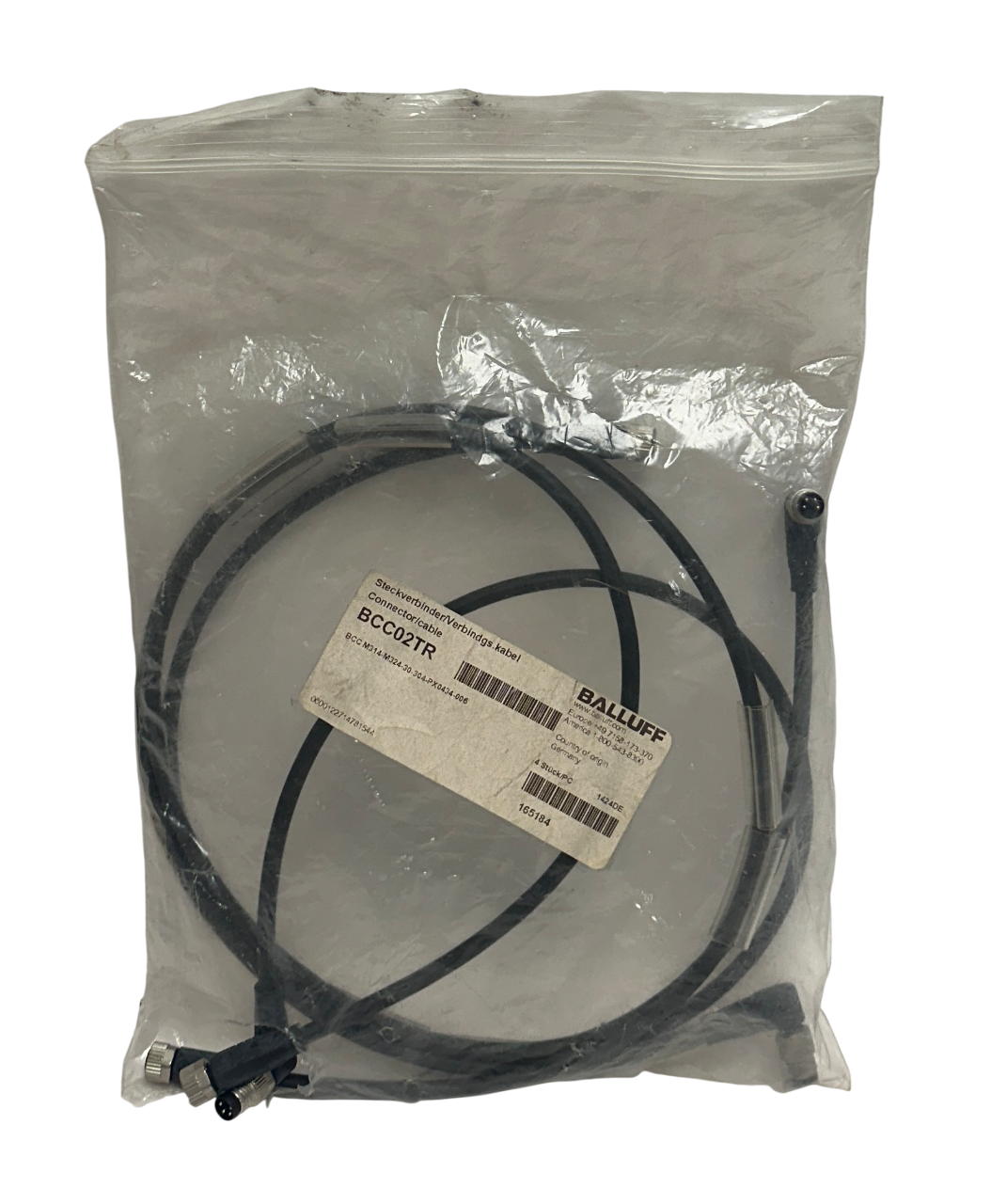 Used 3 BALLUFF BCC M314-M324-30-304-PX0434-006 / BCC02TR CONNECTOR CABLES 4-PIN NSMP