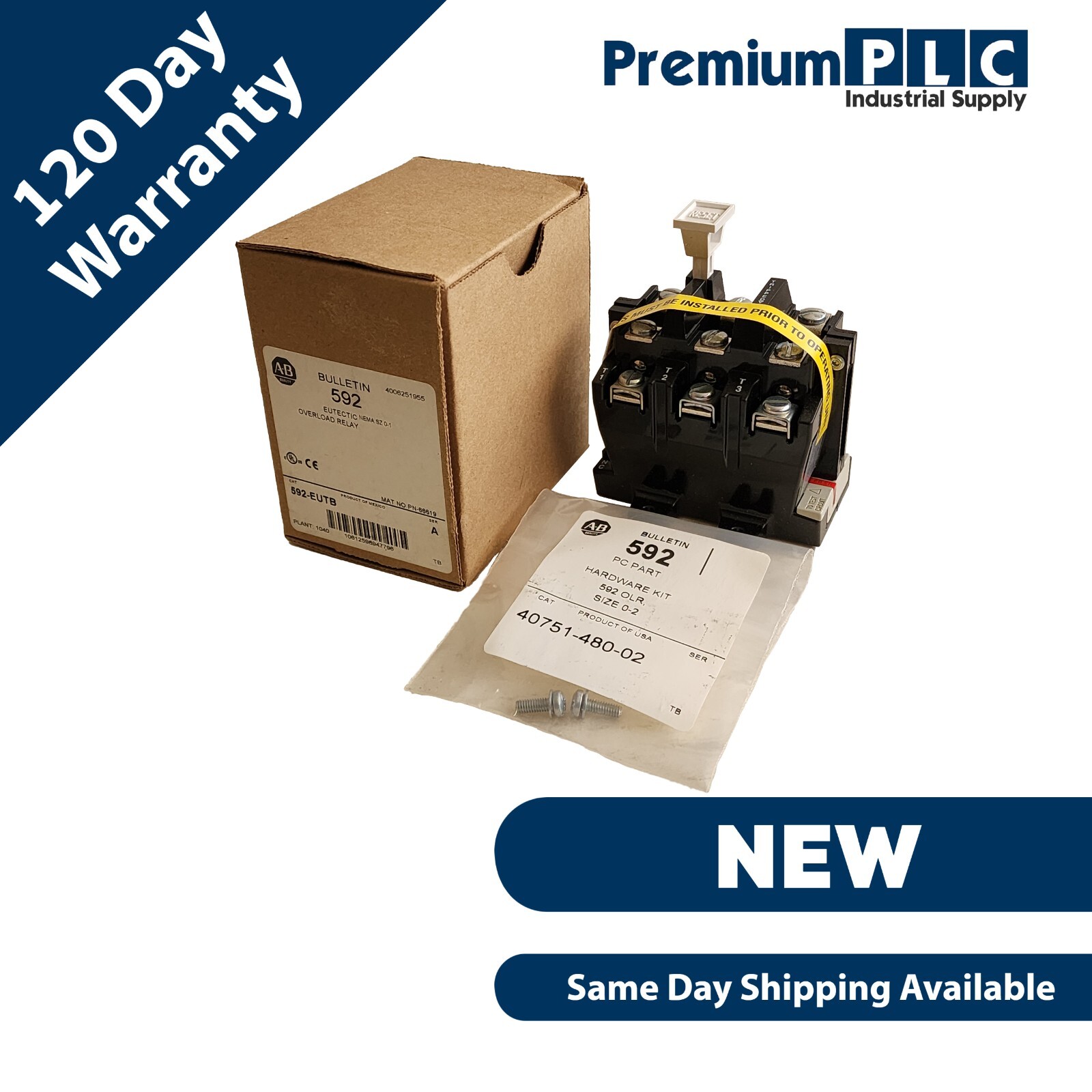 Used NEW ALLEN BRADLEY 592-EUTB SER. A NEMA SZ 0-1 OVERLOAD RELAY 40A 3-P 592EUTB