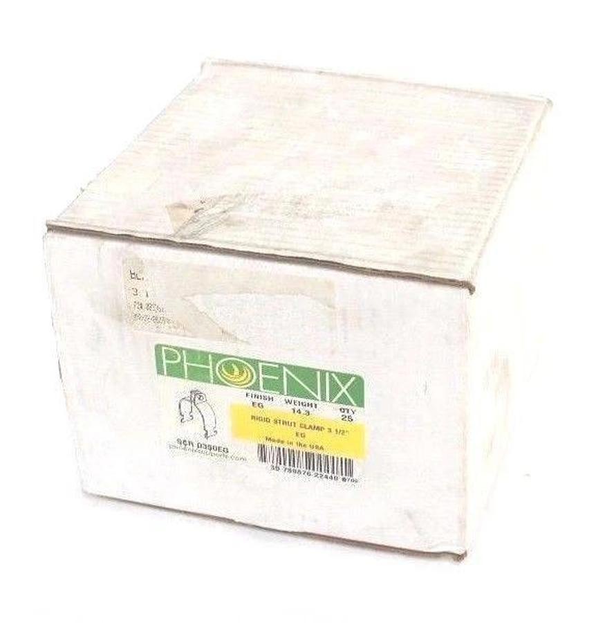 BOX OF 25 NEW PHOENIX 3-1/2" RIGID STRUT CLAMPS SCR 0350EG