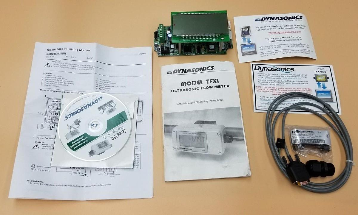 Used DYNASONICS MODEL TFXL FLOW METER BOARD & READOUT KIT 3809 0110 D020-1045-XXX