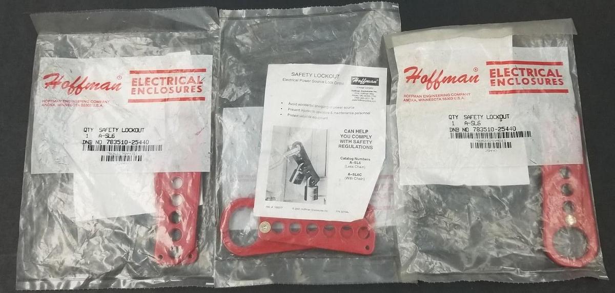 LOT OF 3 NEW HOFFMAN A-SL6 SAFETY LOCKOUTS ASL6