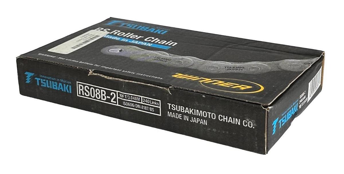 NEW TSUBAKI RS08B-2 / RS08B2 BS ROLLER CHAIN 240 LINKS 10FT/3.048M ISO606/DIN