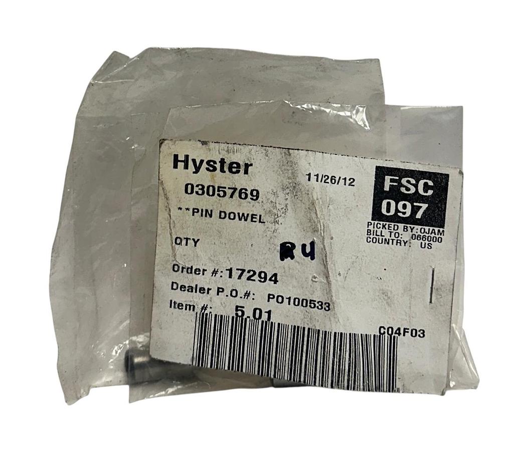Used 4 HYSTER 0305769 / HY0305769 OEM DOWEL PINS FOR FORKLIFT NSNP