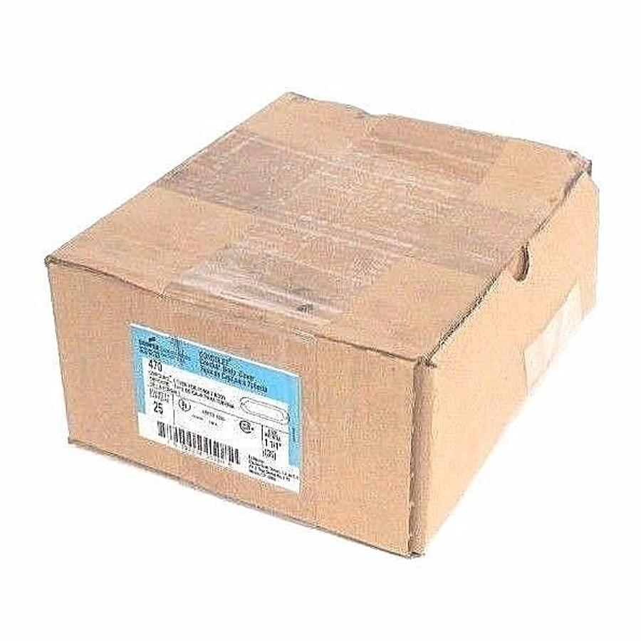 Used BOX OF 25 NEW COOPER CROUSE HINDS 470 OBROUND COVERS FOR FORM 7 BODY 1-1/4"