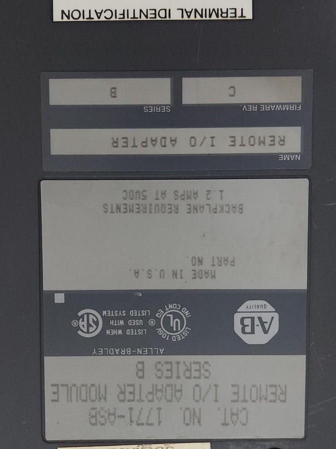 Used LOT OF 3 ALLEN BRADLEY 1771-ASB REMOTE I/O ADAPATER MODULES F/W REV. C SER. B