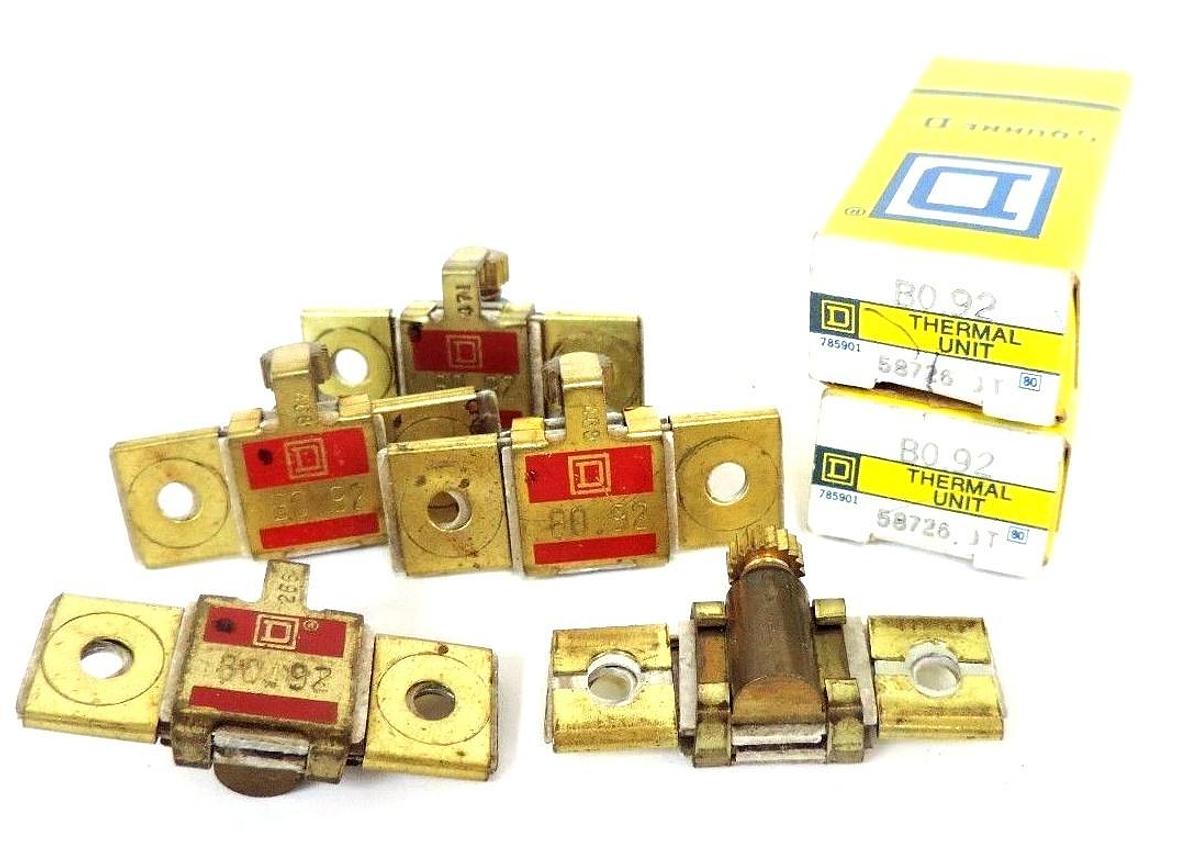 Used LOT OF 7 SQUARE D B0-92 OVERLOAD THERMAL UNITS B092