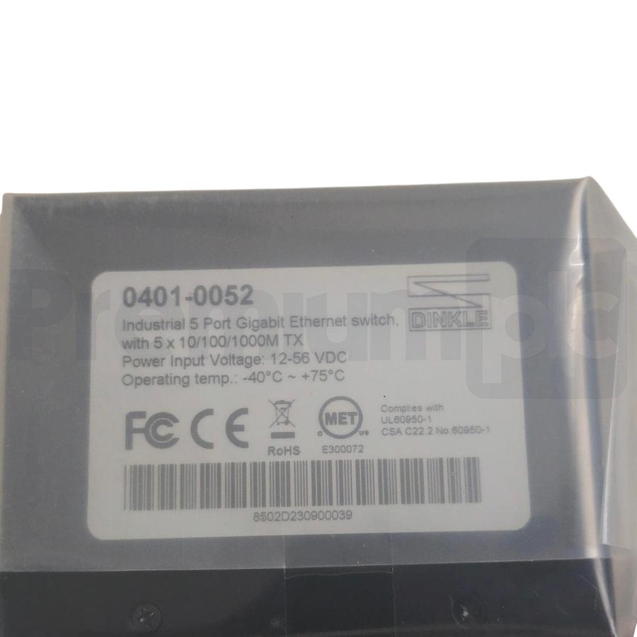 Used Dinkle 0401-0052 Industrial 5-Port RJ-45 Gigabit Ethernet Switch 12-56VDC NSMP