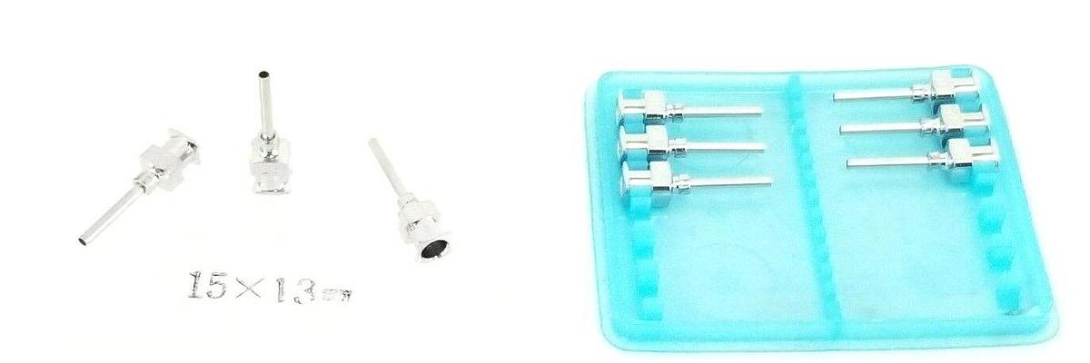 LOT OF 9 NEW GENERIC / UC 15x13MM DISPENSING NEEDLES 13MM TUBE LENGTH