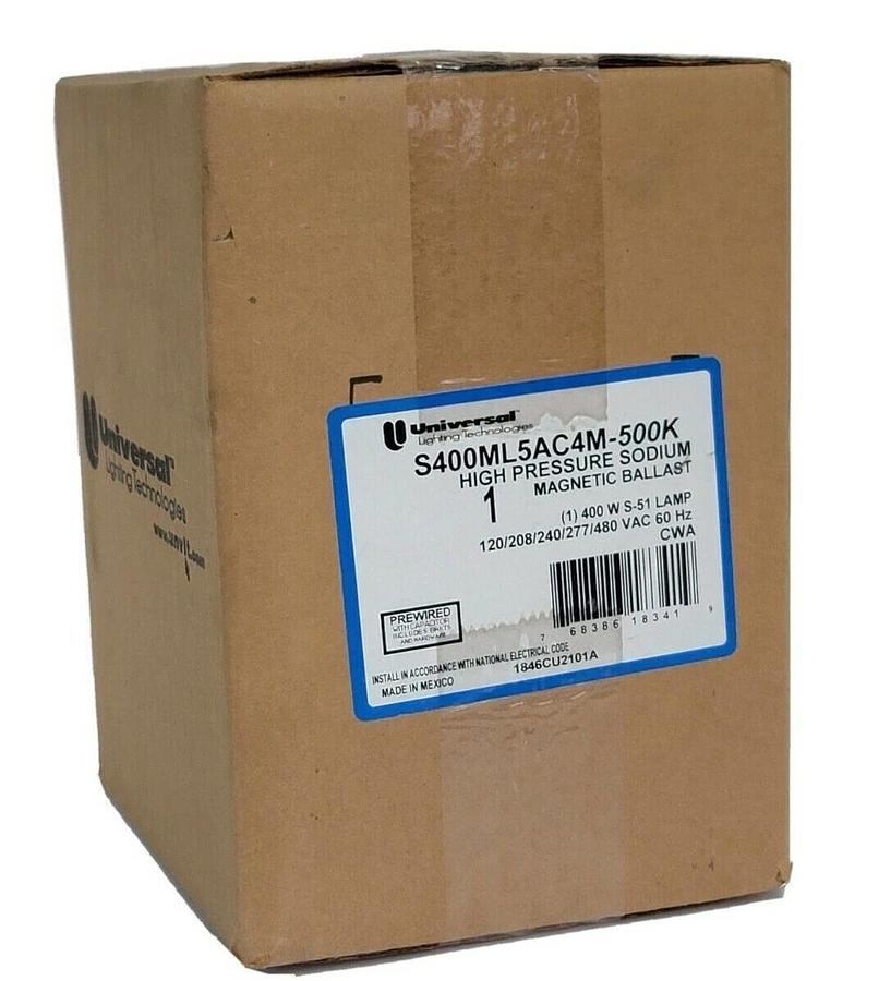 Used NIB UNIVERSAL S400ML5AC4M-500K HIGH PRESSURE SODIUM MAGNETIC BALLAST
