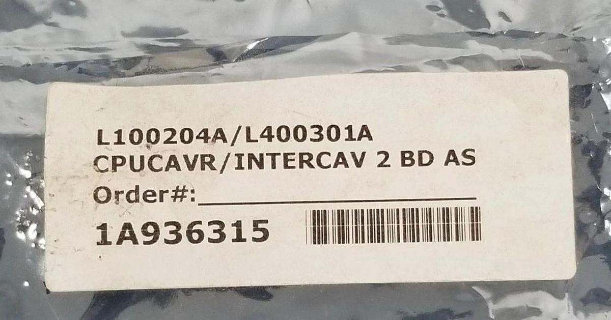 Used ICBT L100204A CPUCAVR BOARD W/ L400301A INTERCAV BOARD 211337 209496