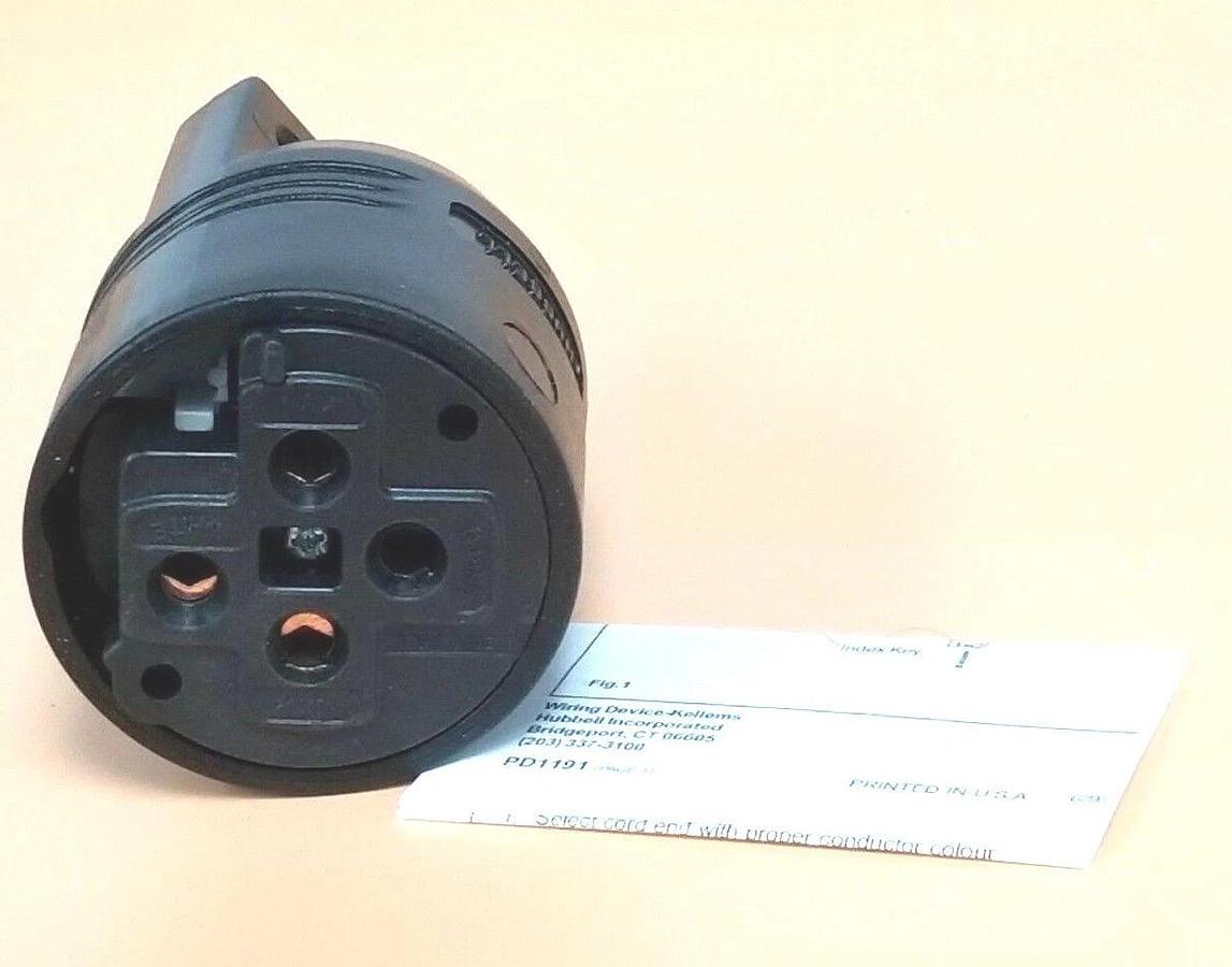 Used NIB BRYANT / HUBBELL 9450NP THERMOPLASTIC PLUG GRAY 3P 4W GRD. 50A 125/250V 3PH