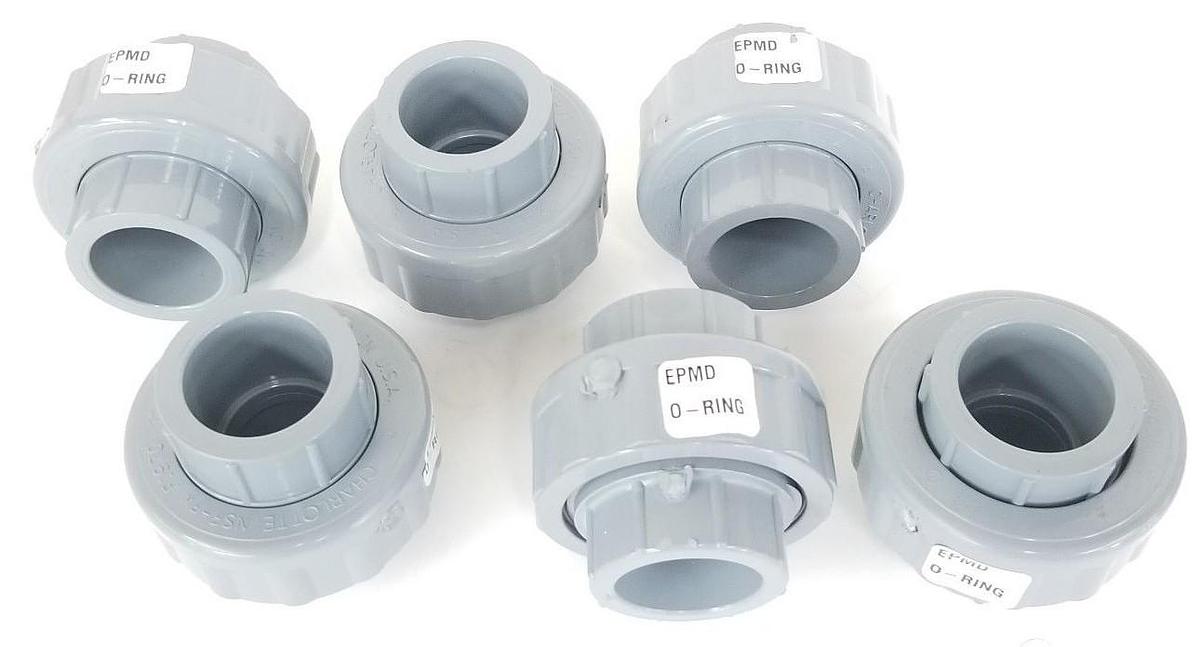 Used LOT OF 6 NEW FNW EPMD "O-RING" BALL VALVE CONNECTORS 1'' NSF-PW F1970 SCH80