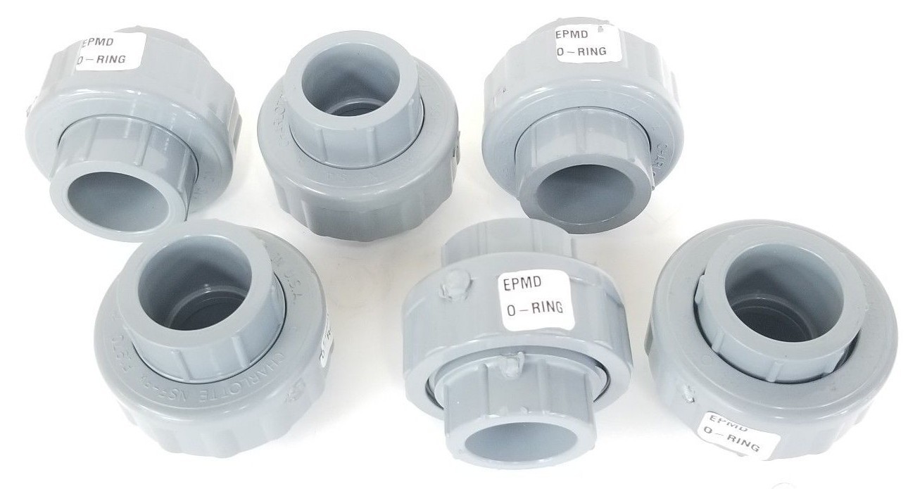 Used LOT OF 6 NEW FNW EPMD "O-RING" BALL VALVE CONNECTORS 1'' NSF-PW F1970 SCH80