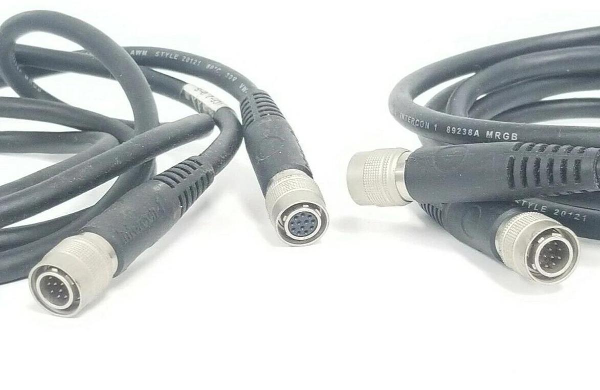 Used LOT OF 2 NORTECH VCP-2.0-S CAMERA INTERFACE CABLE MALE-FEMALE 4COAX WIRES