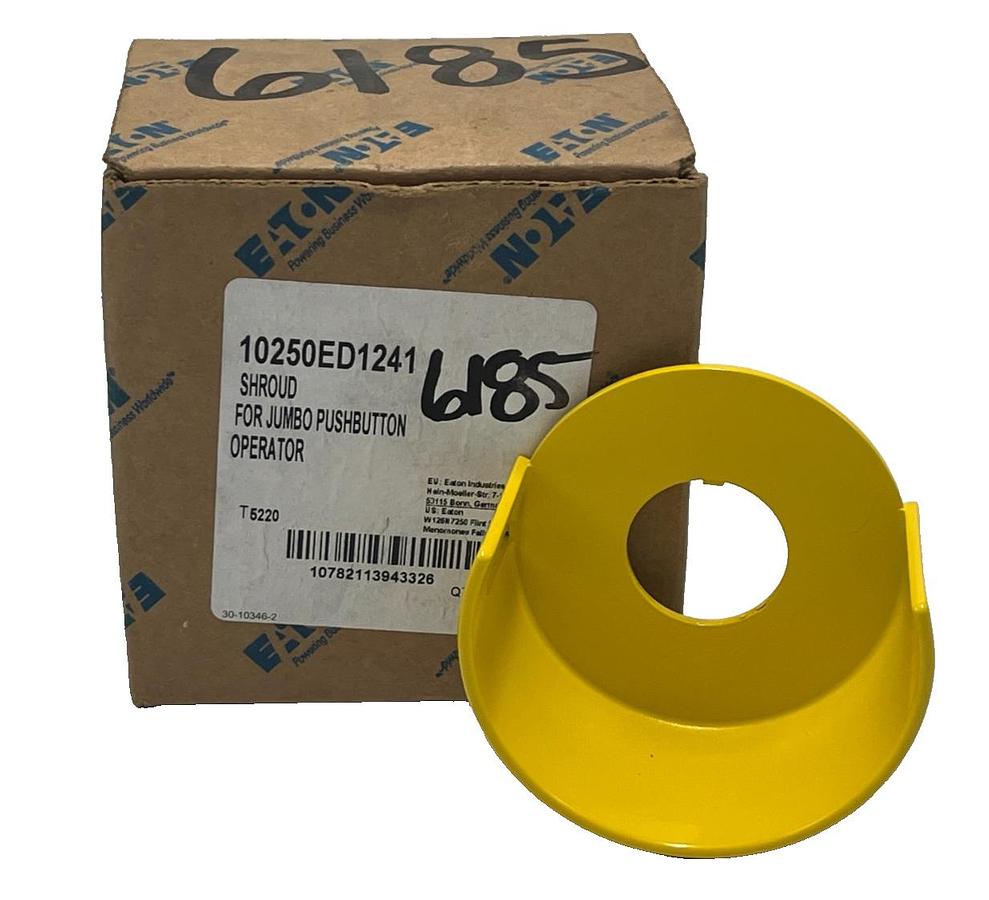 Used Eaton 10250ED1241 Half Shroud 30.5mm Yellow for Mushroom Pushbutton, NSMP