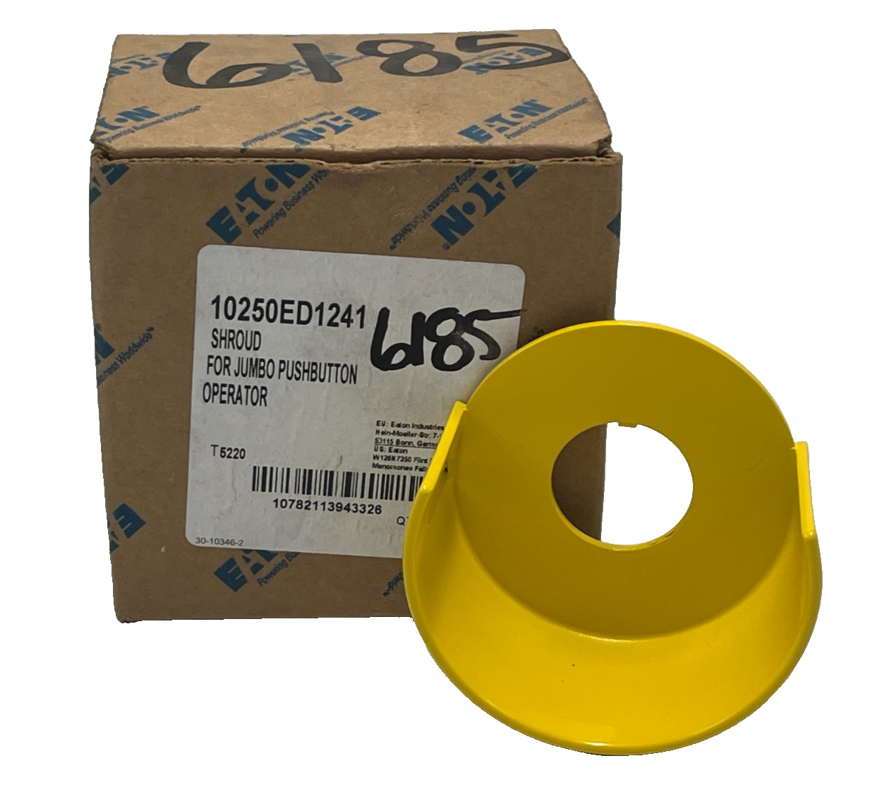 Used Eaton 10250ED1241 Half Shroud 30.5mm Yellow for Mushroom Pushbutton, NSMP