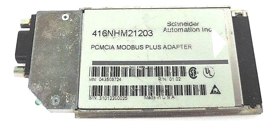 Used SCHNEIDER MODICON 416NHM21203 PCMCIA MODBUS PLUS ADAPTER, M/N: 043508724