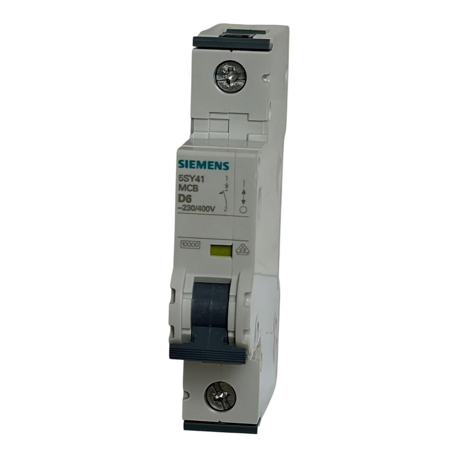 Used Siemens 5SY4106-8 Miniature Circuit Breaker MCB 1 Pole 6A D Curve 230/400V New