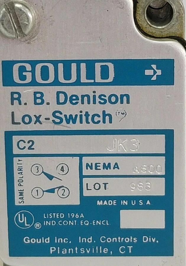 Used NIB GOULD R.B. DENISON C2-JK3 LIMIT SWITCH C2JK3