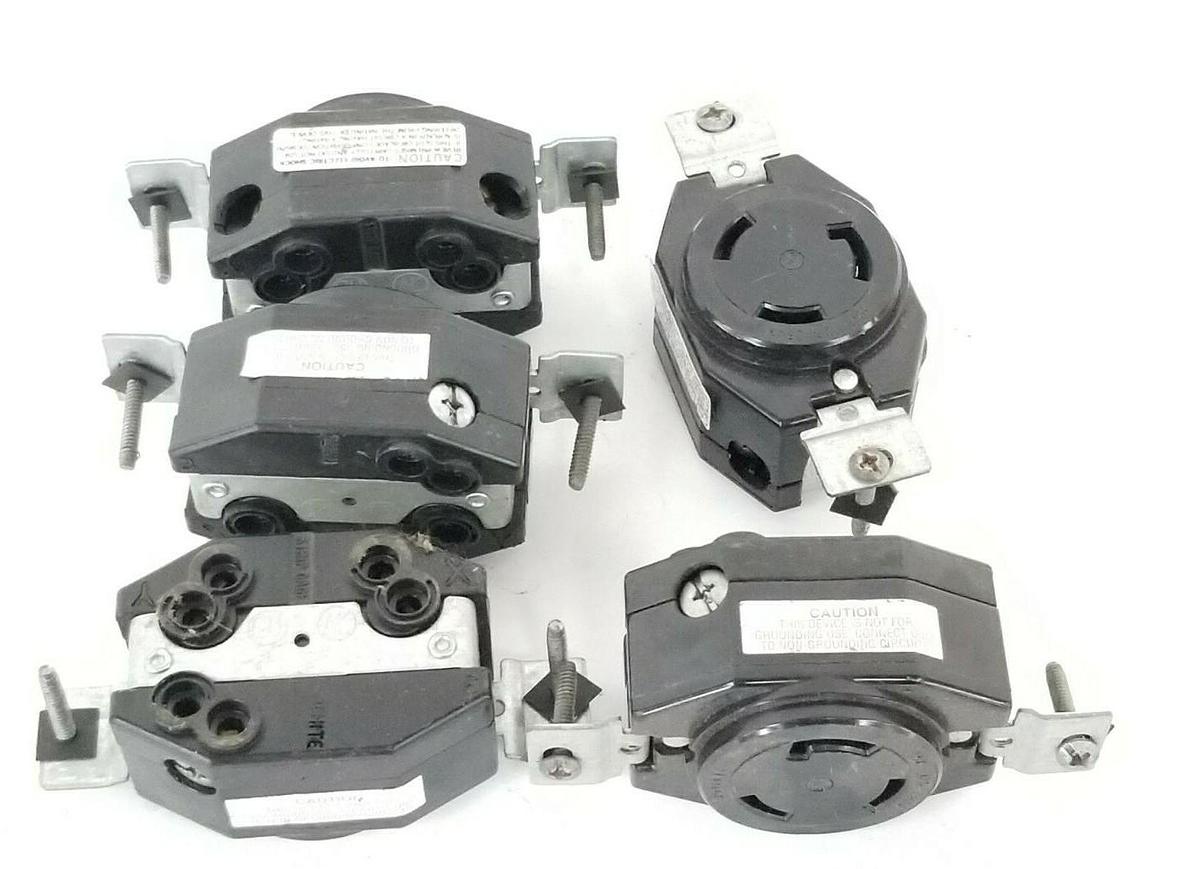 Used LOT OF 4 LEVITON 30A 125/250V TURN LOCKING RECEPTACLE OUTLETS